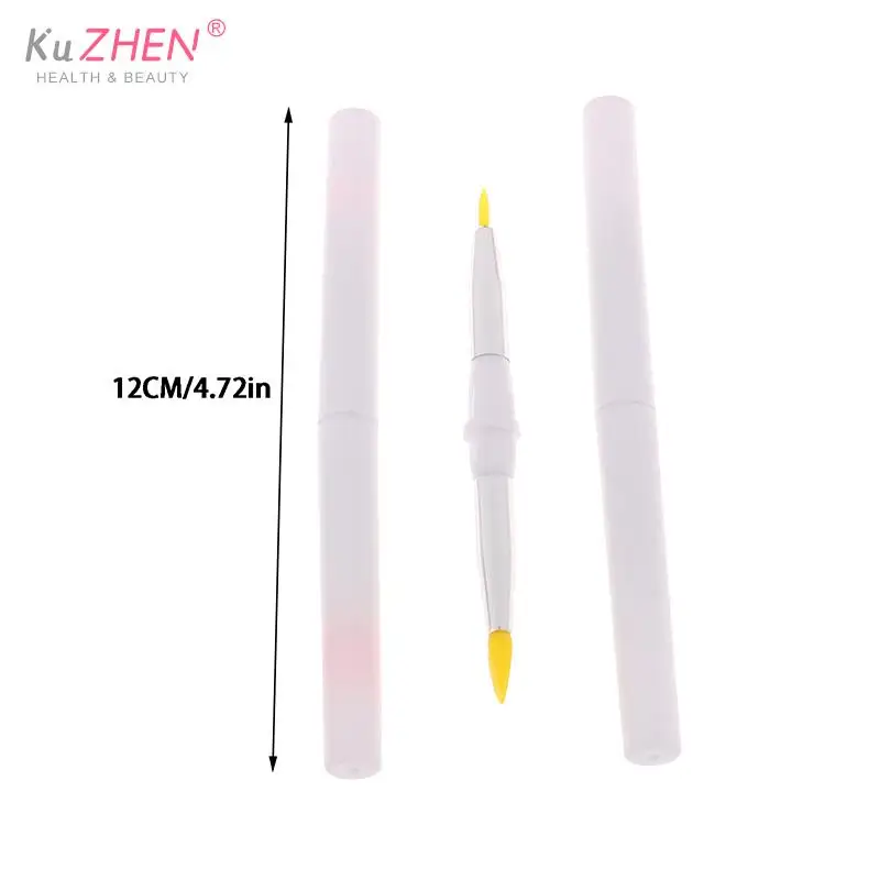 Doppel köpfige Silikon bürste mit Deckel Lippen pinsel und Detail pinsel Lippen balsam Lippenstift Lip gloss Applikator Eyeliner Augenbrauen pinsel