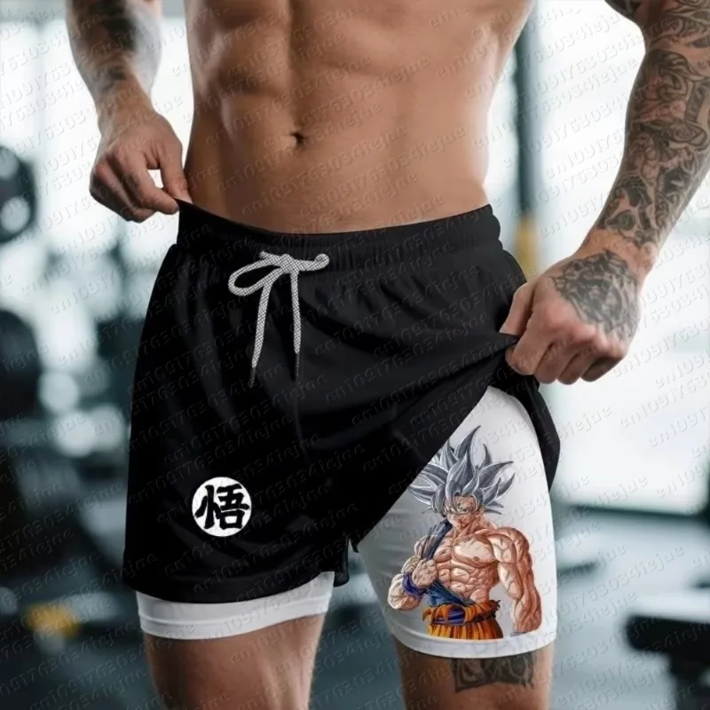 

Шорты с принтом Dragon Ball Super Saiyan для мужчин и женщин, повседневные спортивные брюки в стиле аниме, летняя уличная одежда, быстросохнущие брюки, спортивная одежда