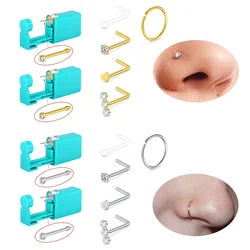 7pcs Nose Piercing Kit Nose Ring Piercing Kit, Nose Piercing Kit with Nose Rings Disposable Nose Piercing Gun Kit