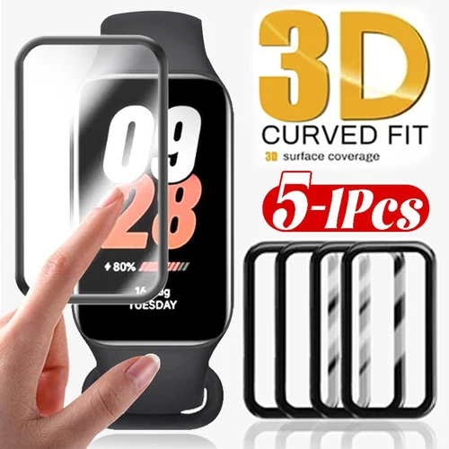 Imagen 1 del producto Para Xiaomi Band 8 9 Active 3D película protectora de borde curvo para Mi Band 8 9 funda protectora de pantalla activa accesorios para reloj inteligente