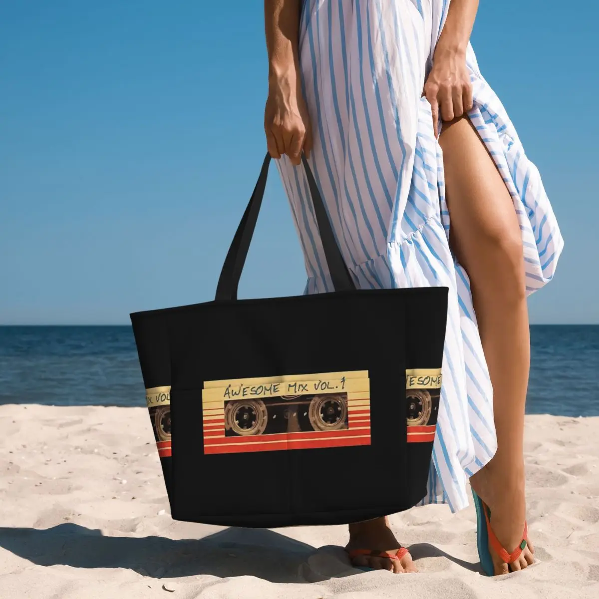 

Awesome Mix Vol.1 Beach Tote Bag Sport Gym Yoga Duffle Large Tote Bag Women Travel Bag Fitness bag