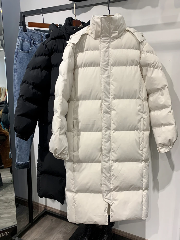 

Down padded jacket 2022 new thick Korean version loose super long parker padded winter jacket