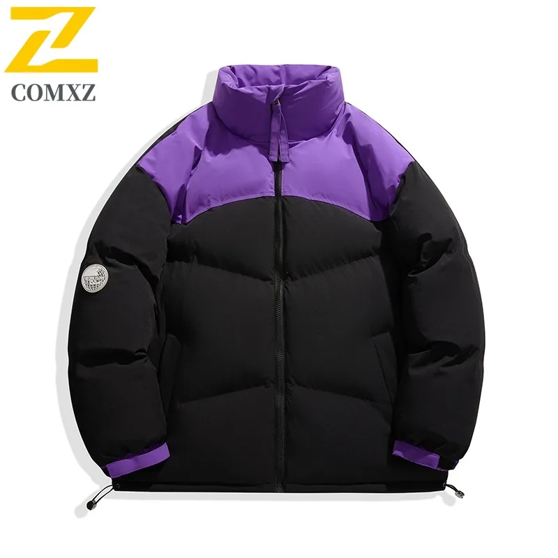 COMXZ 2025 الرجال الوقوف طوق معطف مبطّن قصير سميكة الشتاء سترة منفوخة الشباب موضة التحكم في الأسعار 119 يوان
