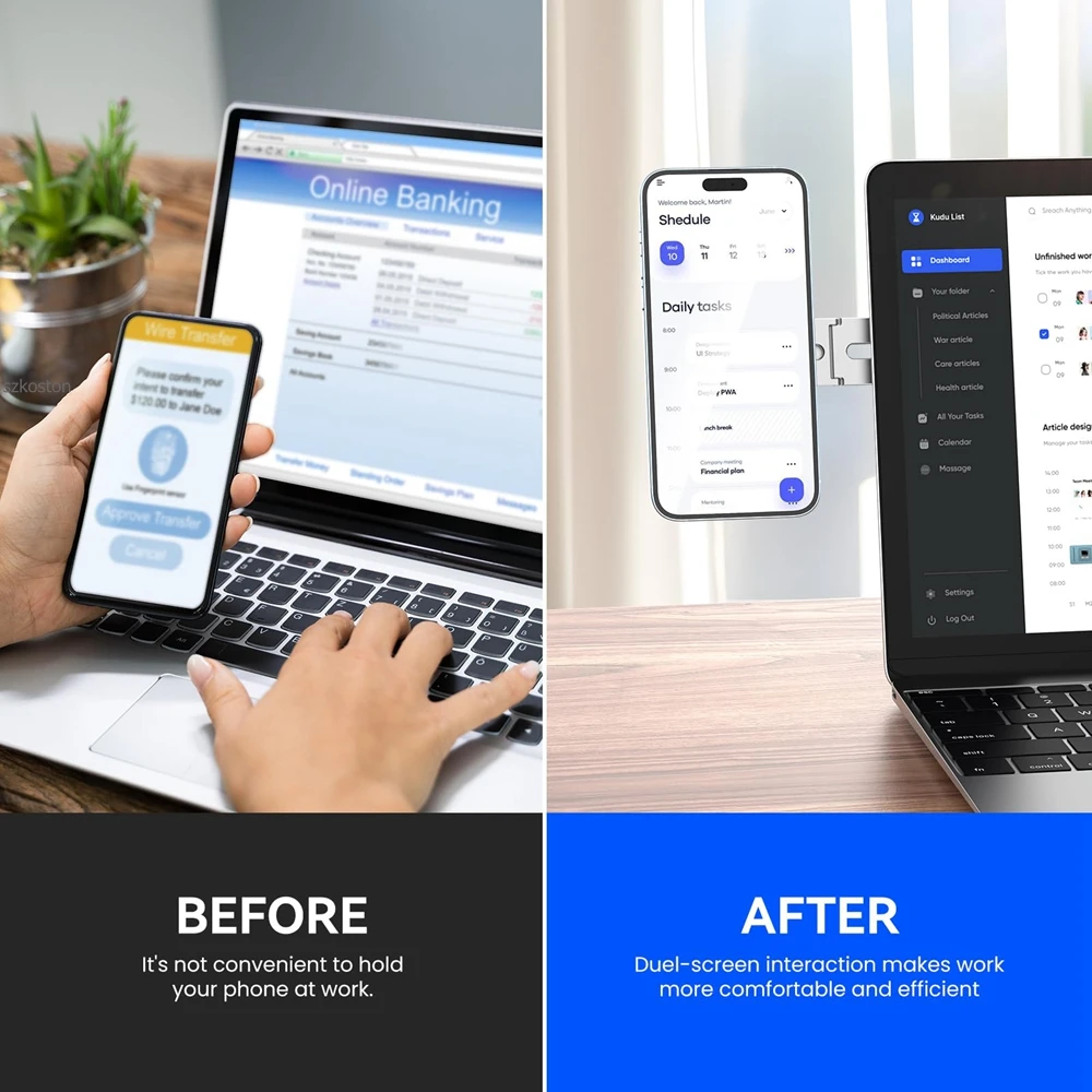 Magnetic Laptop & Car Phone Holder for Tesla Model 3/X/Y/S for Mag/safe IPhone 16/15/14 Metal Adjustable Side Mount Bracket
