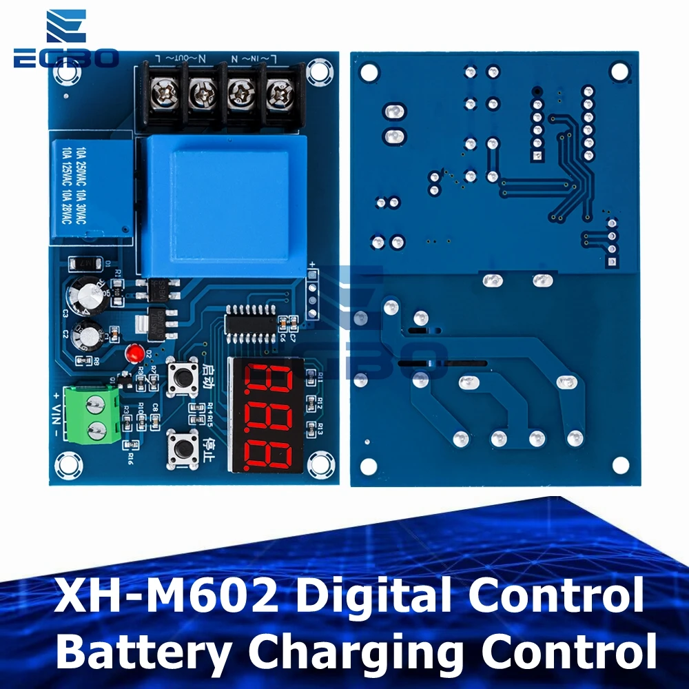 XH-M602 Digital Control Battery Charging Control Module AC 220V Lithium Storage Battery Charger Control Switch Protection Board