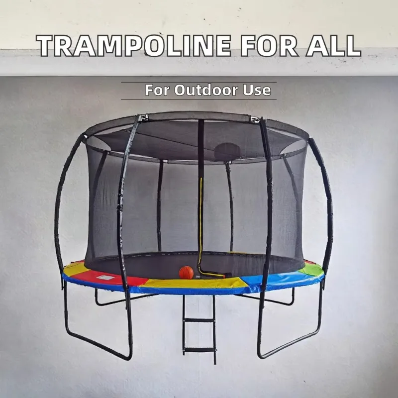

Large Indoor/Outdoor Commercial Trampoline - With Protective Net & Cushion Padding, Fit for Home, Kindergarten & Amusement Park