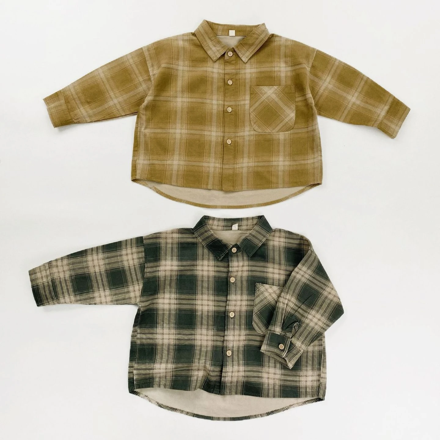 Shirt 2026 Spring and Autumn New Children's Clothing Korean Style Boys and Girls Relaxed Relaxed Retro Plaids Lapel Shirt