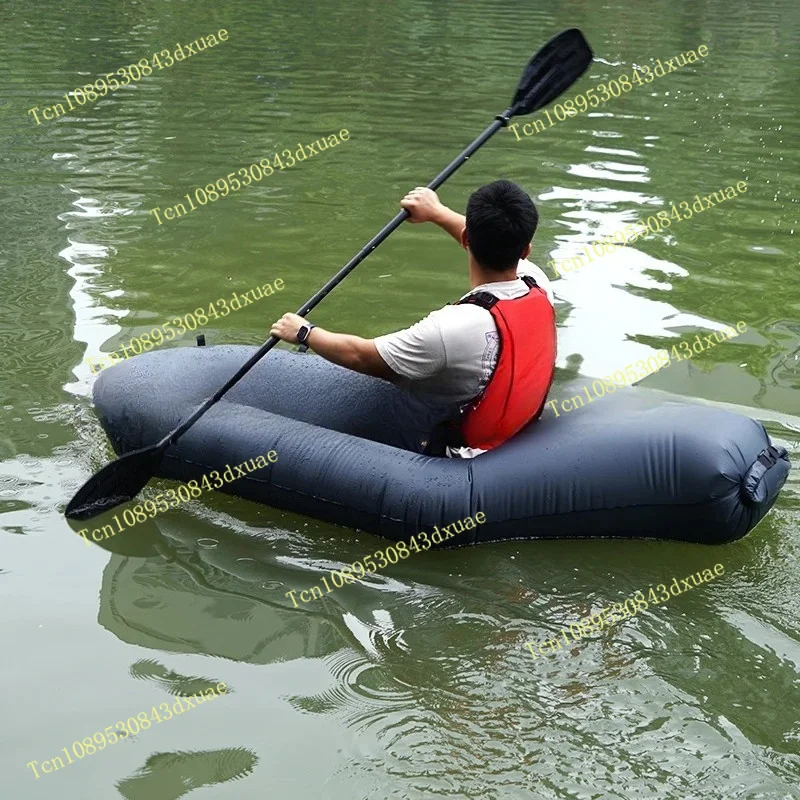 Ultra Lightweight Inflatable Packraft Roll Top Closure Inflatable Boat Foldable Kayak for Outdoor Fishing Lake River Water Sport