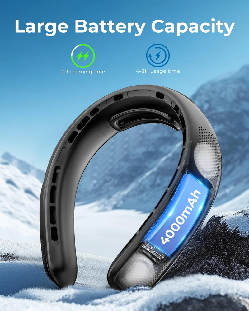 

Подвесной вентилятор на шею ветра, уличный портативный турбинный безлопастной сильный ветроэнергетический долговечный бесшумный подвесной вентилятор на шею 2025