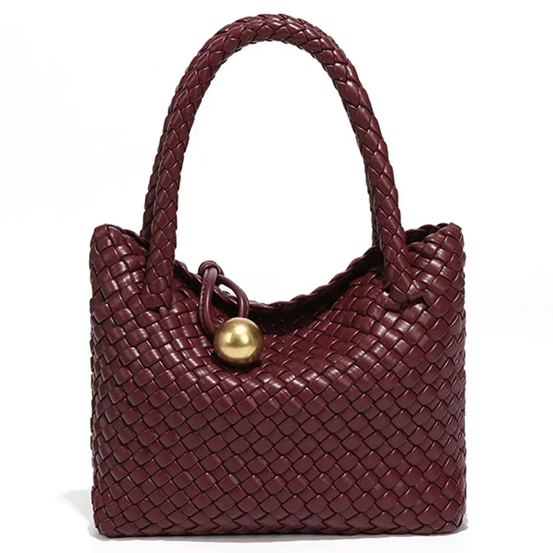 Sac à bandoulière tissé pour femmes, fourre-tout, petit sac à main en cuir inechtalien, fourre-tout, sac Hobo