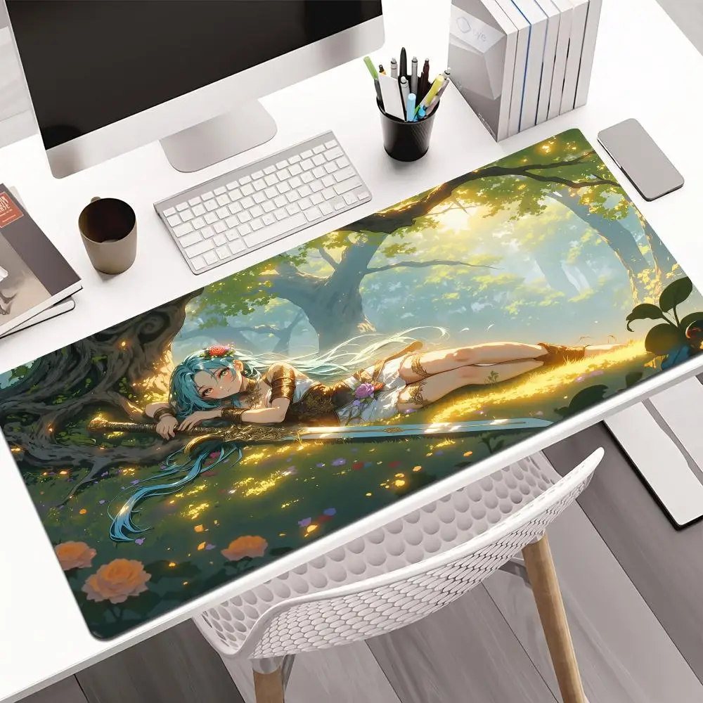 لوحة ماوس أنيمي للفتيات من عالم آخر، لوحة ماوس مطاطية مضادة للانزلاق، ملحقات ألعاب الكمبيوتر، حصيرة ألعاب، لوحة مفاتيح، لوحة ماوس مكتبية