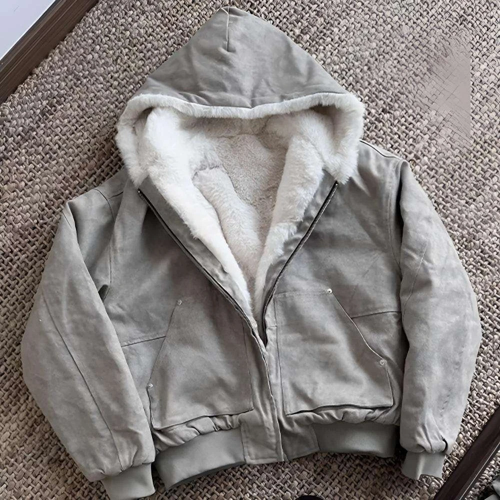 

Однотонные модные парки в американском стиле, уличная одежда, модная черная куртка в стиле Харадзюку, женское свободное теплое пальто из искусственного меха, верхняя одежда