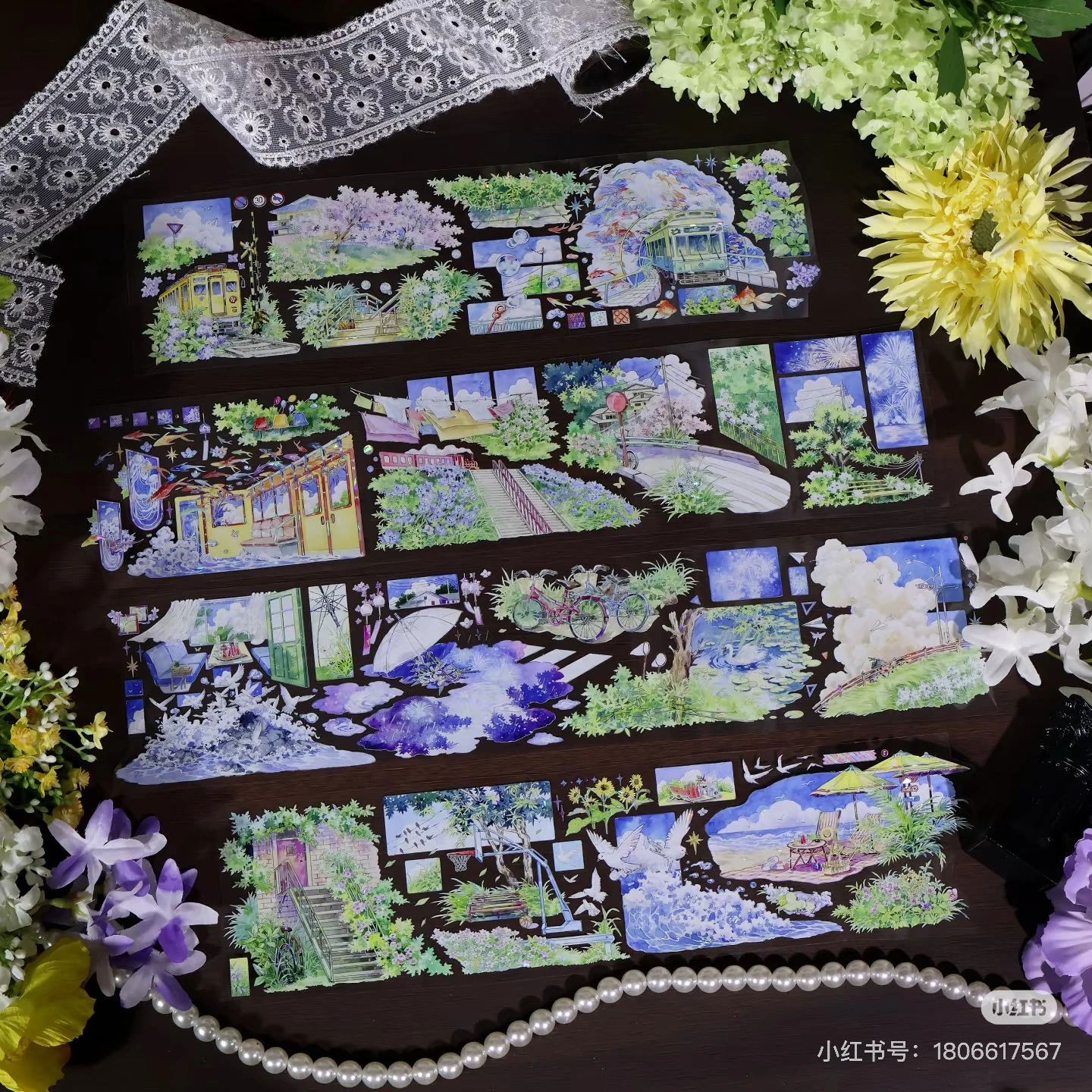 

Sea Street Dream Shine Landscaping Tape PET Shell Light Rail Beach Childhood Memories