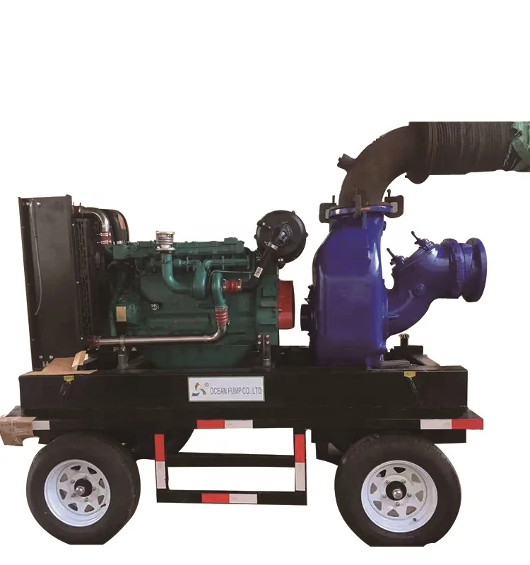 Urban Drainage Industrial Water Pump Diesel Engine Pump With Trailer Mounted Water Pump