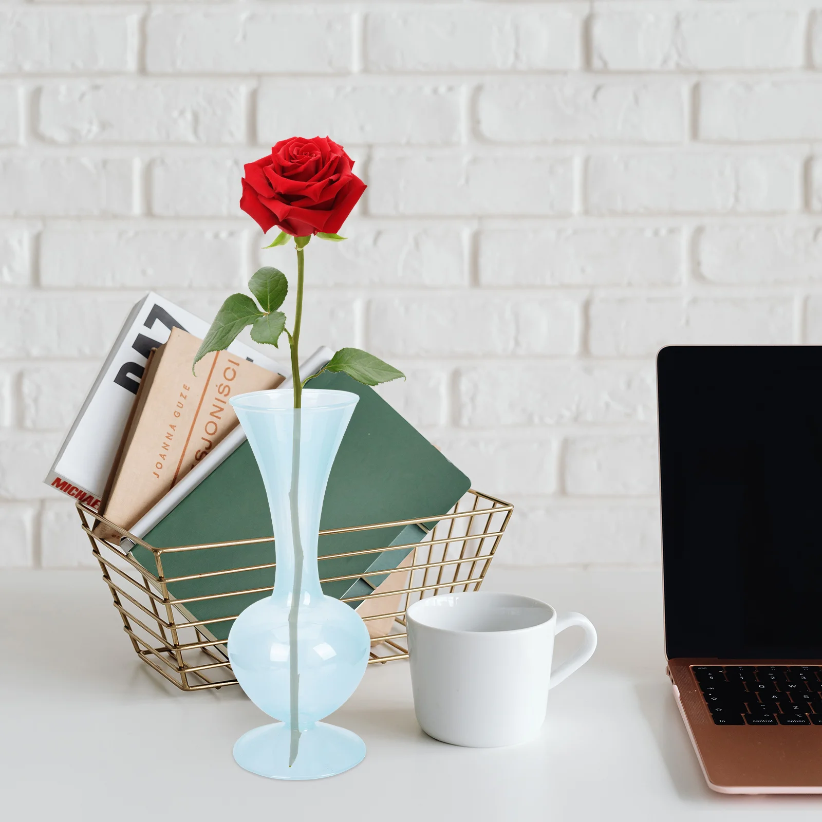 

Nordic Style Flower Vase Glass Material Rounded Corners Smooth Edges Decorative Vase for Home Office Living Room Balcony