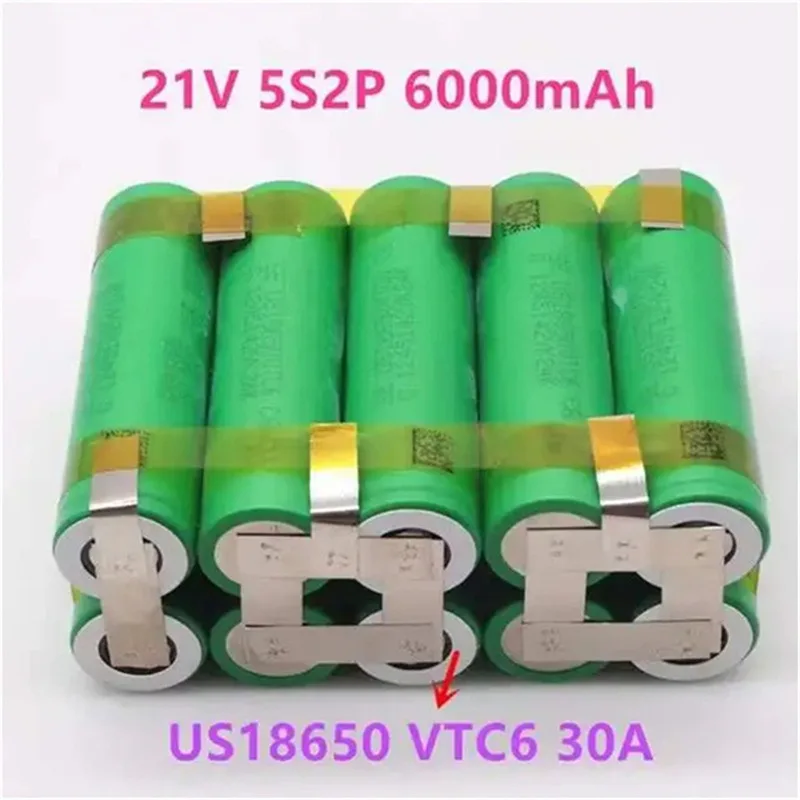 Original 18650 Battery Pack VTC6 3000-6000mAh 2S1P-6S2P High Capacity Customizable Suitable for Screwdriver Welding Battery