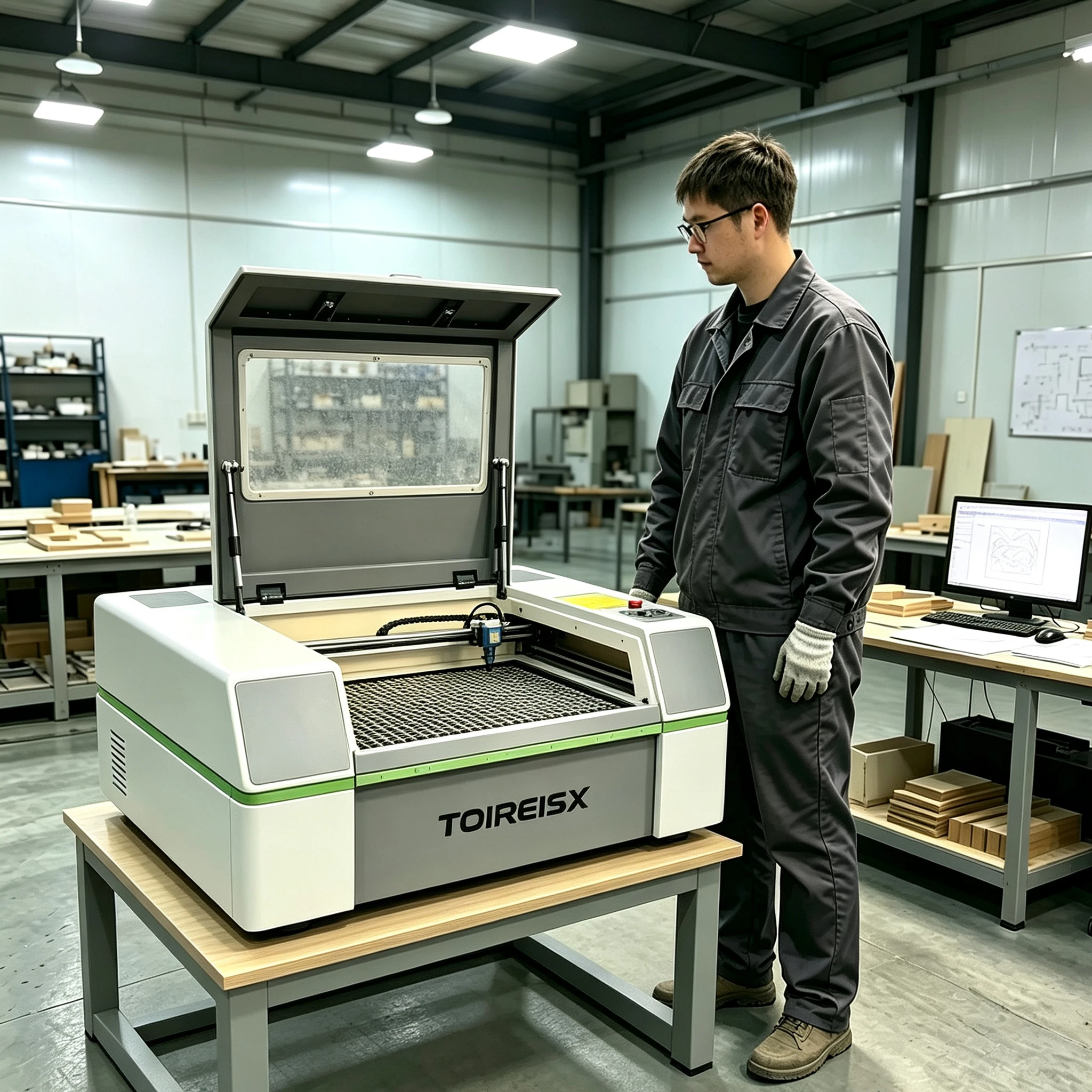 Industrial Laser Engraver For Wood - Mesin Pengukir Laser dengan Bantuan Udara,