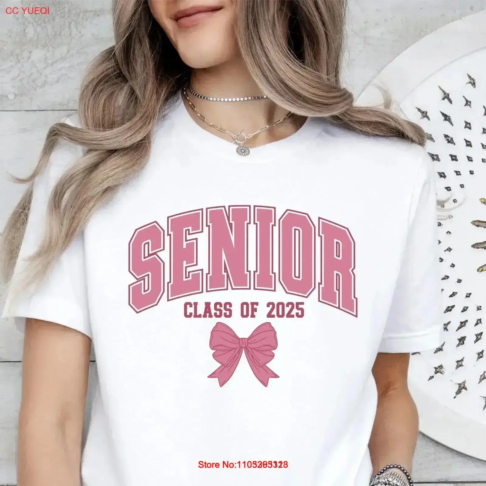 Senior Class Of 2025 T Shirt Coquette Bow Grad Year SweaT Graduation Era End School Girls vintage Washed homme Stretched Unisex