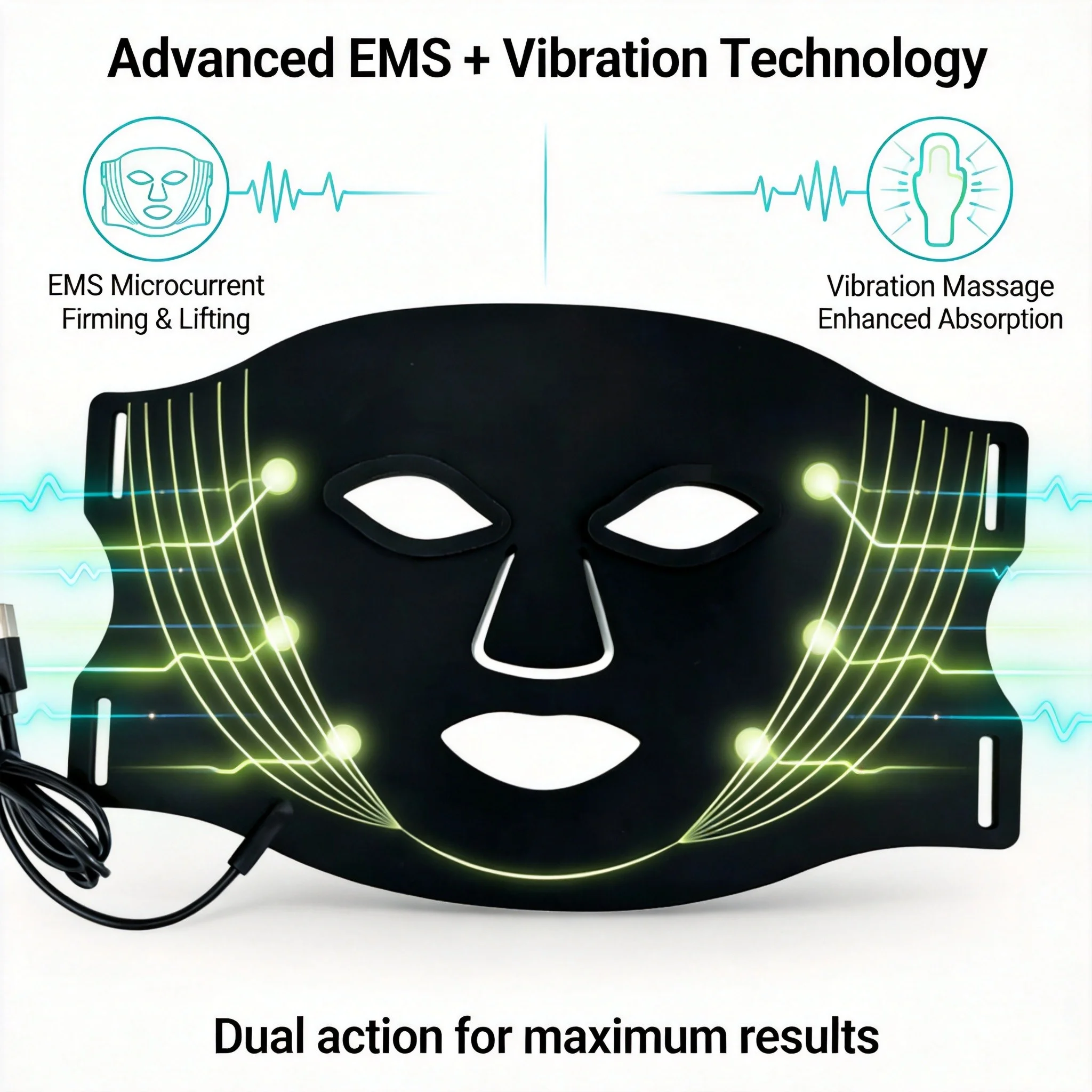 

Long battery life Skin Repair Promotes Absorption of Essence Antibacterial LED Phototherapy Face Mask Home Beauty Device