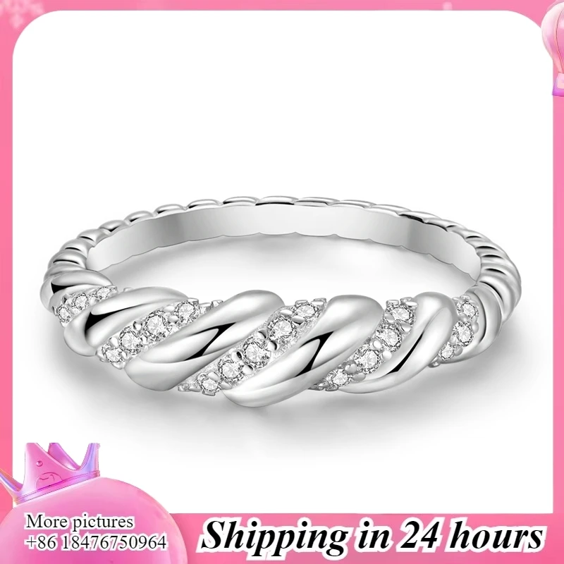 

Regalos de Joyería de Aniversario y Cumpleaños: Anillos Roscados Degradados de Plata de Ley 925 Originales