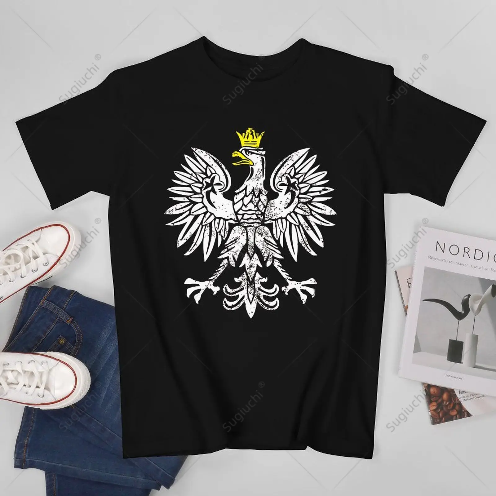 Unisex Men Polish Vintage Distressed Poland Polska White Eagle Patriotic Tshirt Tees T Shirts Women Boys 100% Cotton T-Shirt