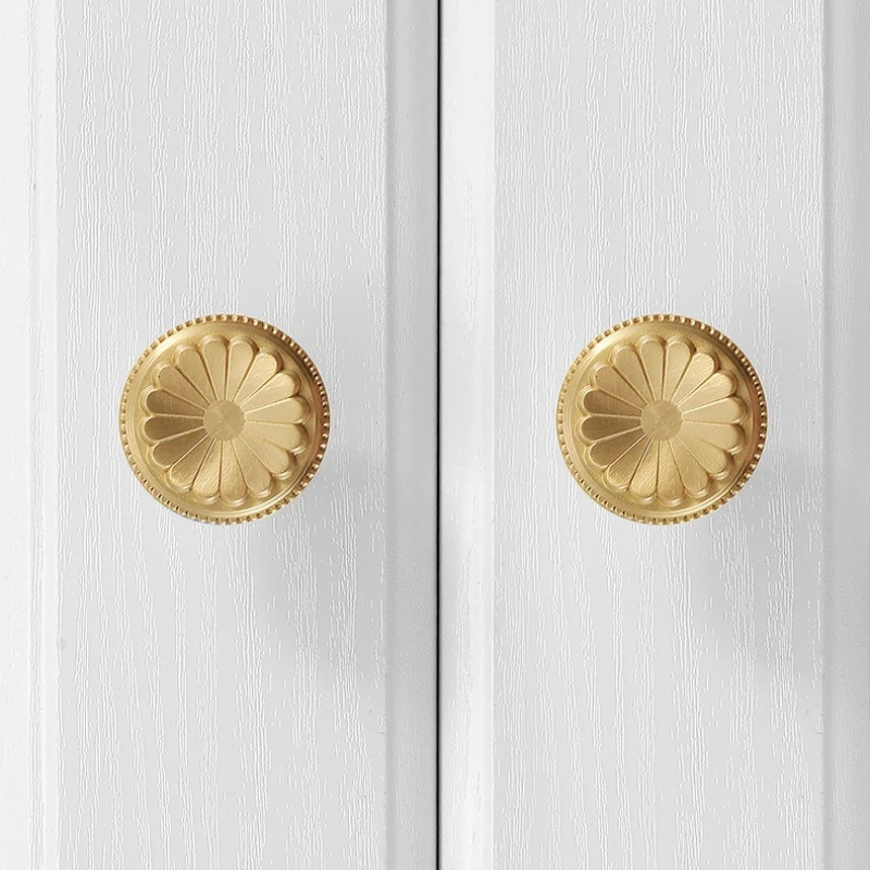 1pc Nordic Solid Brass Knobs and Handles for Drawers Hardware Fitting Cabinet Knob Kitchen Drawer Handles Shoe Cabinets Pulls