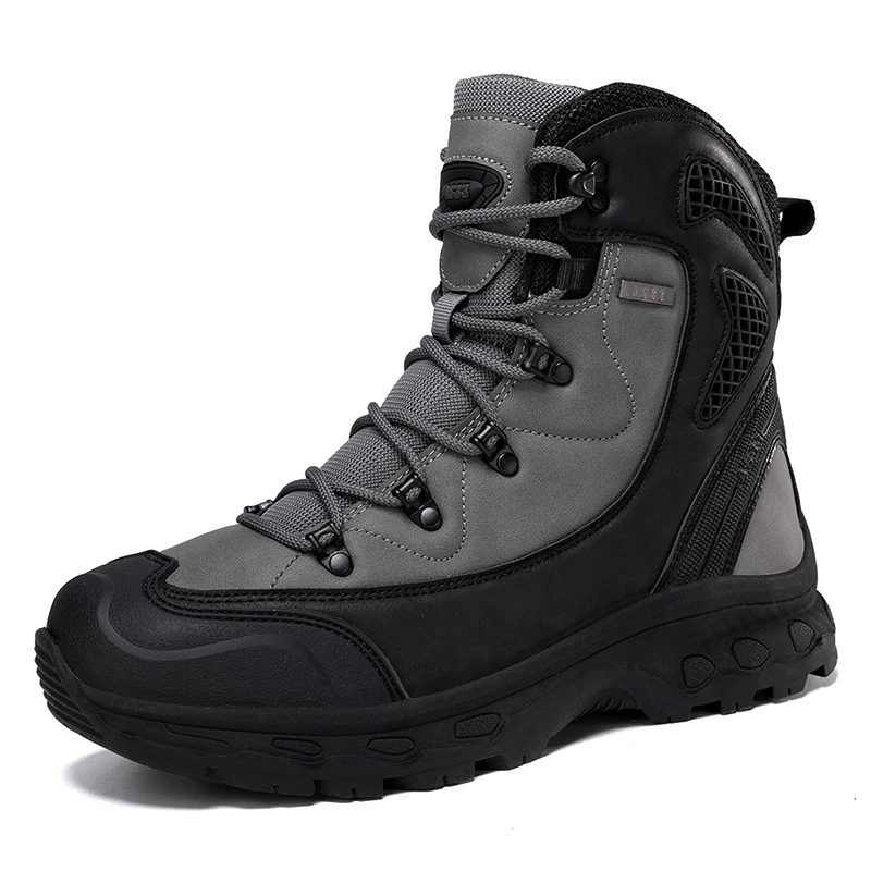 

Outdoor High-top Boots Men Thick-soled Shock-absorbing Combat Boots Men Breathable Wear-resistant Casual Hiking Shoes Men