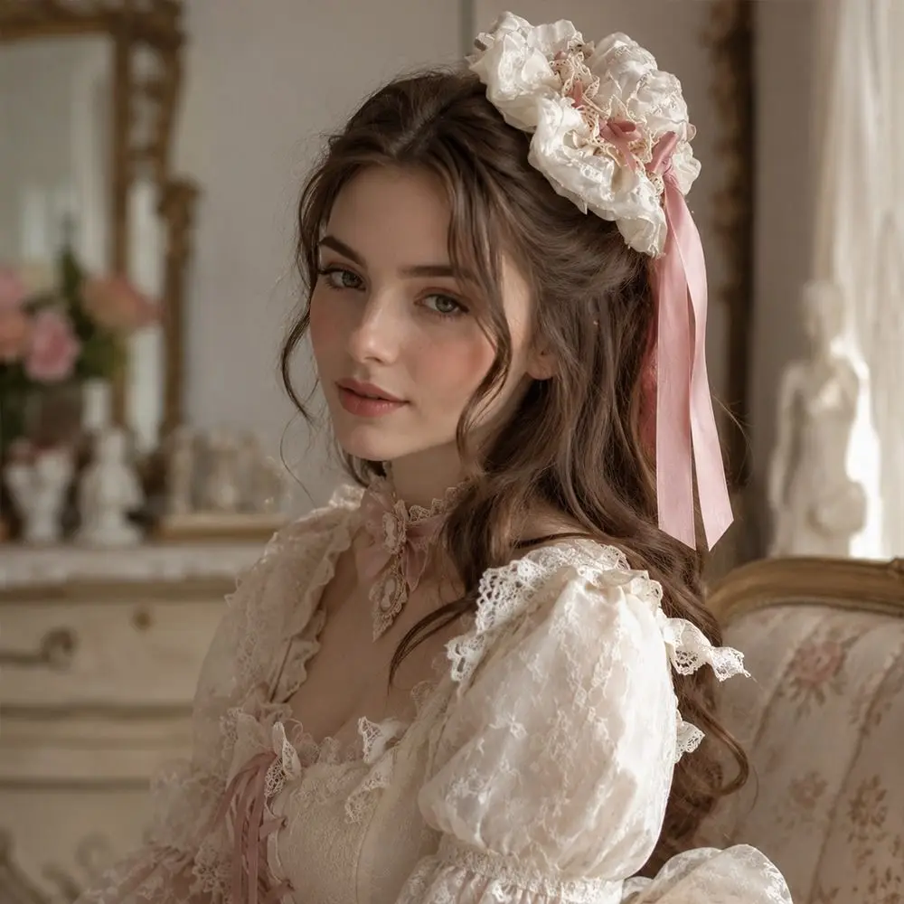 Kawaii Bowknot Mini Top Hat Fascinator Vintage Lolita Hair Cap Elegant Exquisite Costume Hair Accessory Cosplay