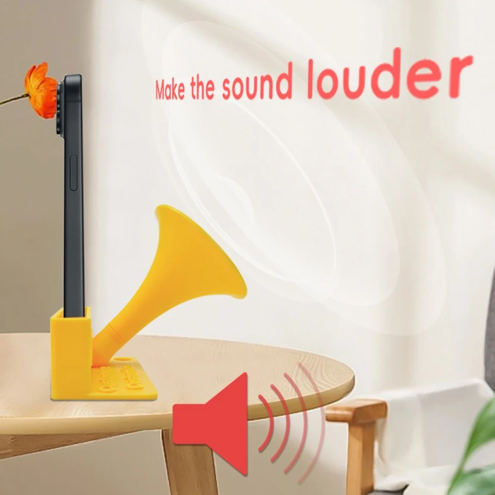 Universal Desk Mobile Phone Holder Stand Personalized Creative Portable Battery-free Speaker Desktop