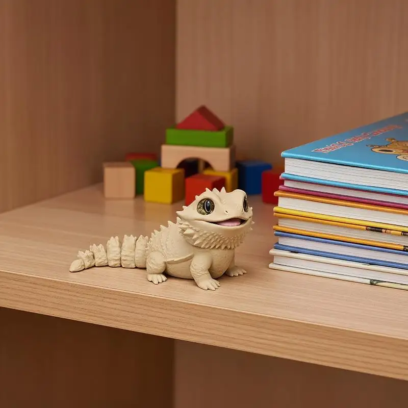 1Pcs Bearded Dragon Desk Ornament 3D Printed Cute Decor Piece Great Gift for Reptile Fans Home Bedroom Decor