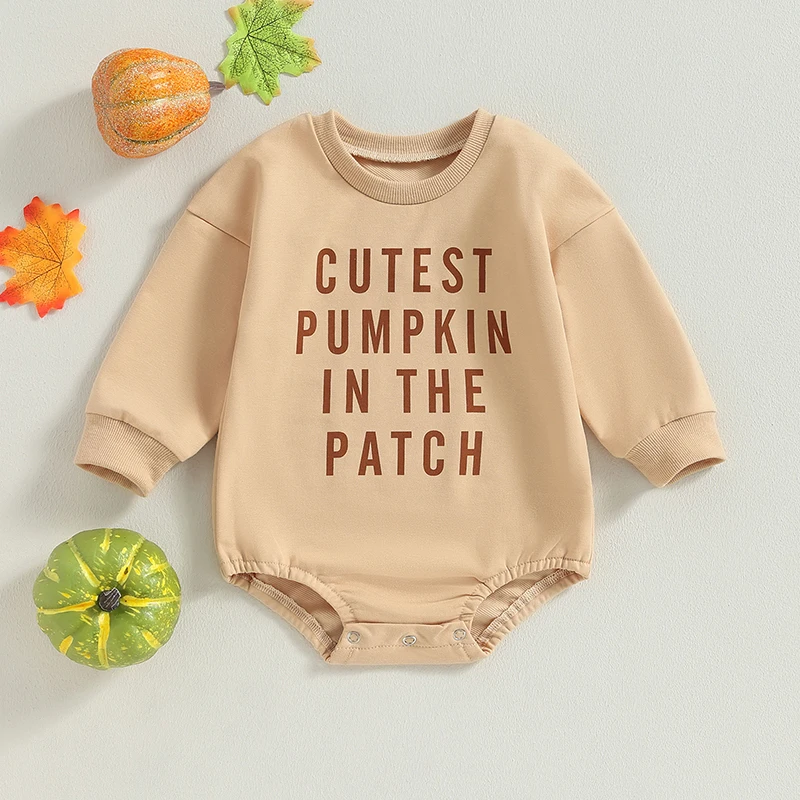 Bebê meninas halloween casual macacão manga longa crewneck carta impressão solto ajuste playsuit