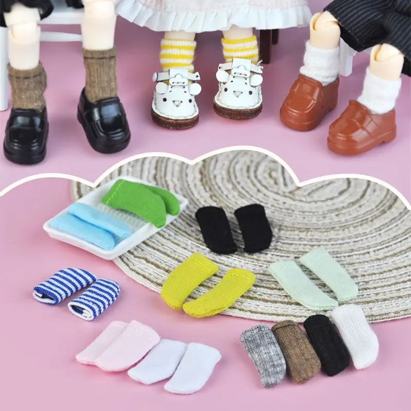 OB11 socks, short socks, over knee socks, striped socks, bjd doll clothes, 12 point GSC plain socks