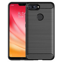 Brushed Texture Case For Xiaomi 8 Lite Silicone Cases for Xiaomi Mi8 lite mi 8lite Luxury Carbon Fiber Soft TPU Phone Cover