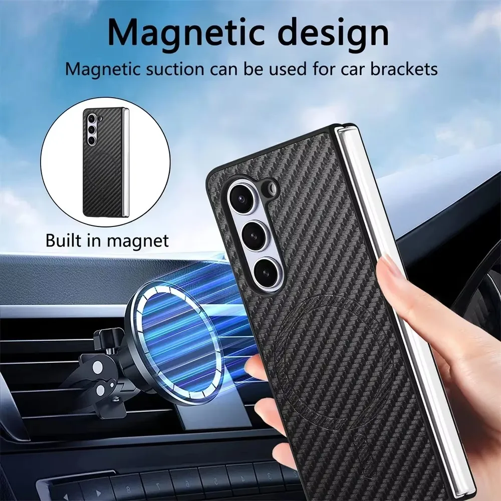 Phone case For Samsung Galaxy Z Fold 6 5 4 Case Magnetic Wireless Charging Ultra-Thin Matte With Screen Protector Shockproof