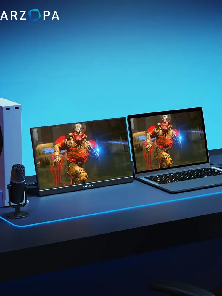 ARZOPA 16,1-calowy przenośny monitor, 144 Hz, 100% sRGB, 1080P FHD, ekran IPS, zewnętrzny drugi ekran do laptopa/PC/PS5/Mac/Xbox Z1FC — zdjęcie produktu 7