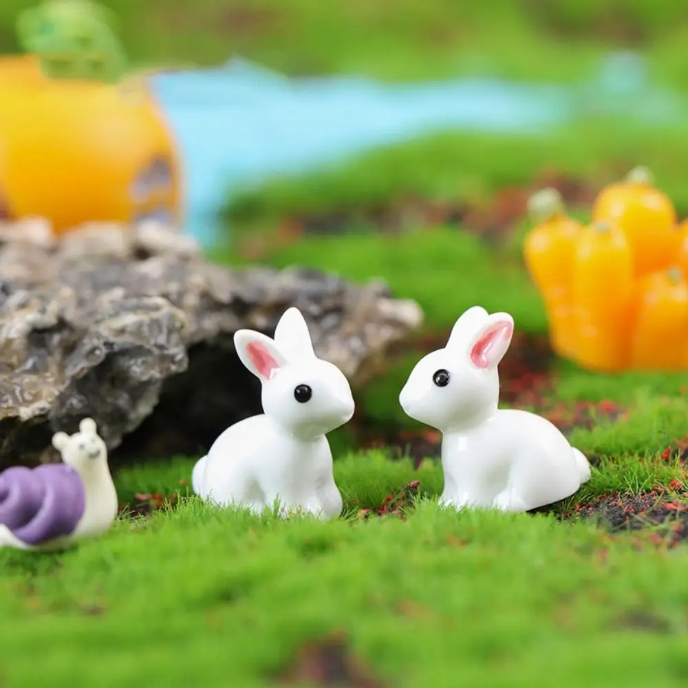 

Cartoon Ornaments Rabbit Figurines DIY 3D Bunny Landscape Ornaments Cute Mini Rabbit Garden