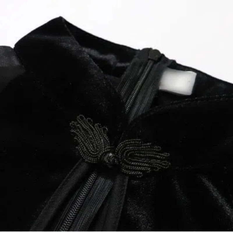 Pullover da donna primavera autunno tinta unita girocollo minigonne stile cinese sirena a-line Bag Hip Office Lady Dresses