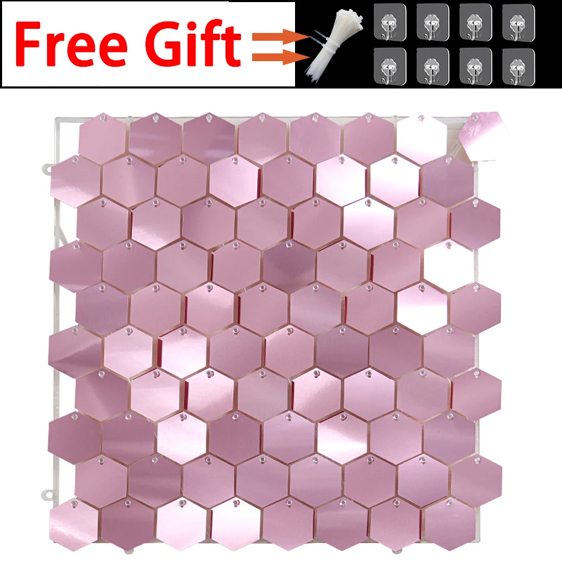 Shiny Wwall Background 18PSC30 * 30cm Hexagonal Sequin Buckle Style Valentine's Day Birthday Wedding Banquet Home Decoration