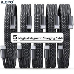 Magic Rope Cable Szybkie ładowanie Magnetyczny kabel do iPhone'a 15, Samsung, Xiaomi, automatycznie wysuwane kable telefoniczne Micro USB typu C