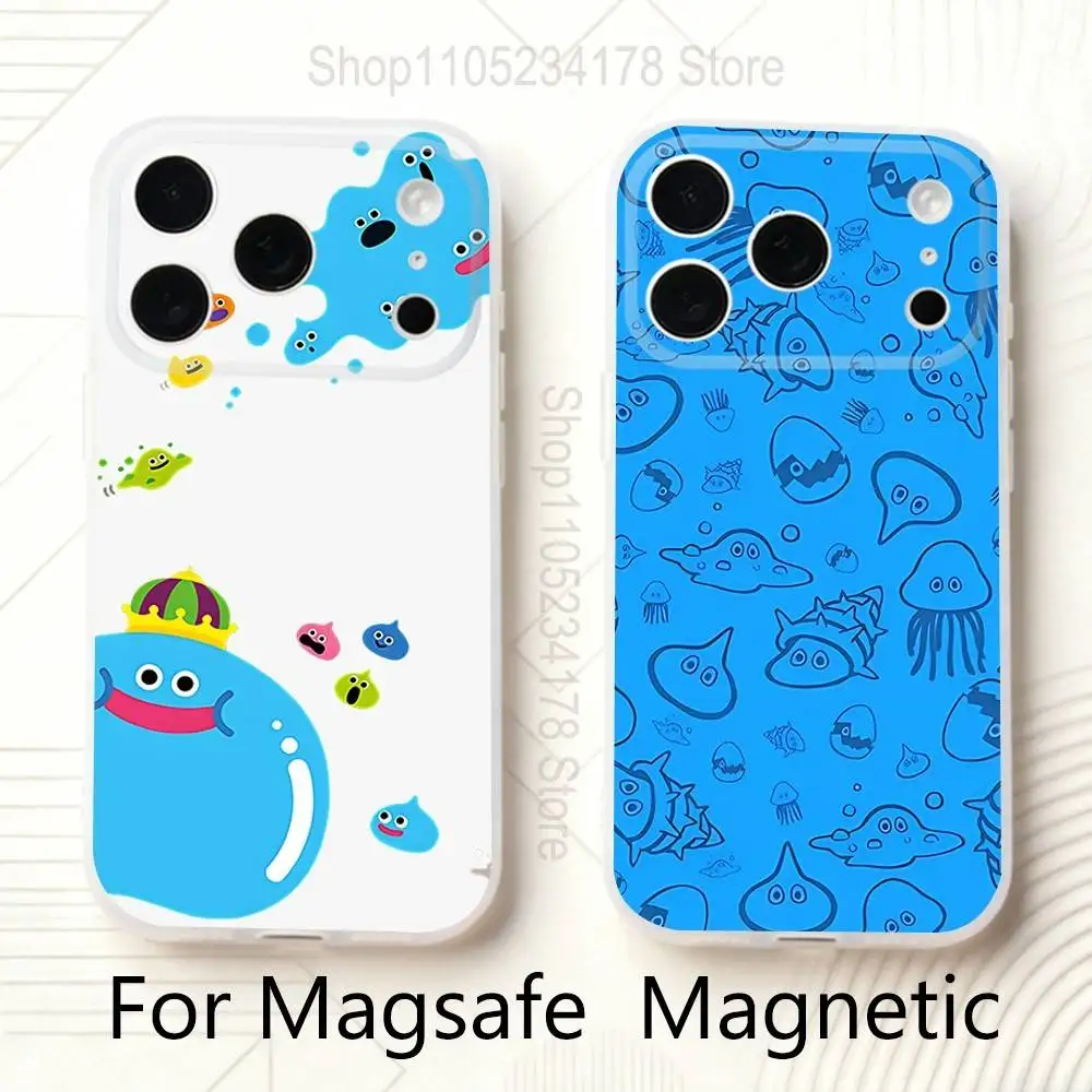 

Dragon Q-Quest S-Slime cute For iPhone 11,12,13,14,15,17,16,Pro,Plus,E,Max,Air,Mini Clear Magnetic Frosted Cover