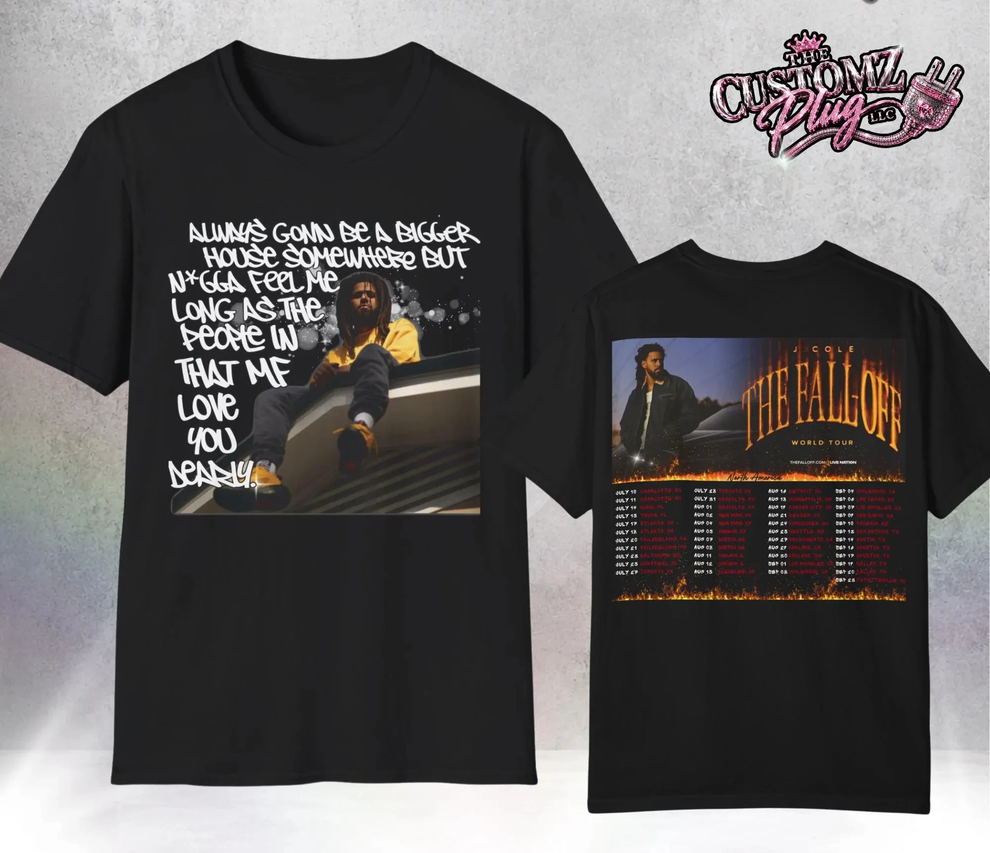 2026 J.cole Tour Summer Men's and Women's Pure Cotton T-shirts Comfortable, Breathable, High Quality Ins Y2k