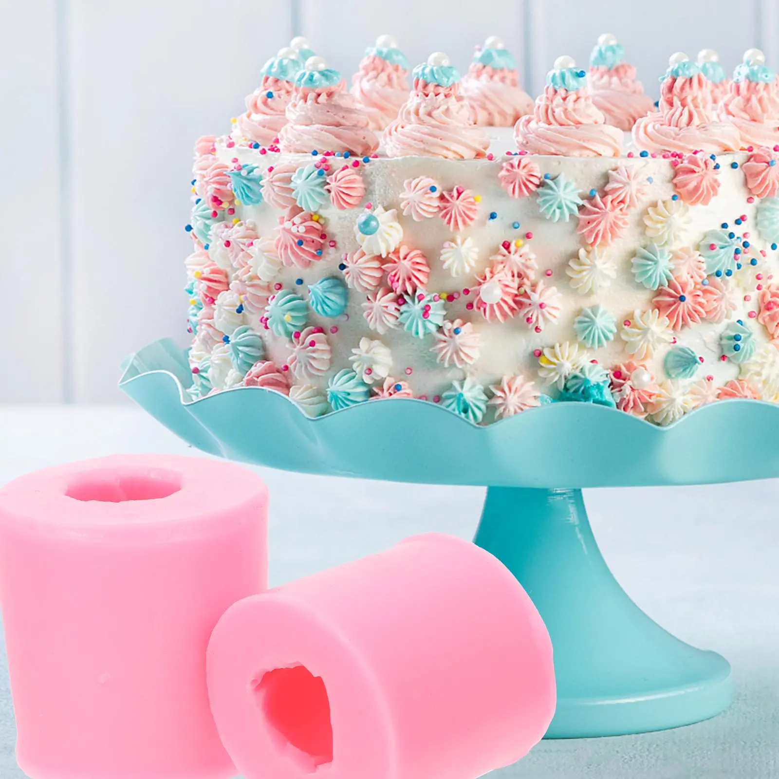 

2Pcs Flower Shaped Silicone Chocolate Molds Reusable Non-Stick Baking Mold for Cake Candy DIY Dessert Making Kitchen Supplies