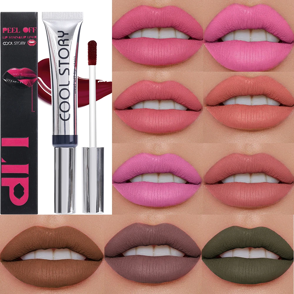 Tear Lip Gloss Matte Non-Stick Peelable Lip Liner Lipstick Long Lasting Lip Gloss  Peelable Tattoo Lipline Waterproof Makeup