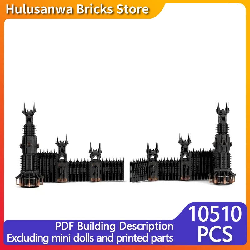 Popular Ring Movie Model MOC Building Bricks Dark Castle Wall Gate Modular Technology Gifts Holiday Assemble Children Toys Suit