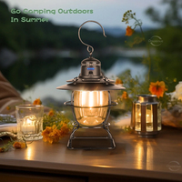 Retro Portable Camping Lantern 3 Lighting Modes USB rechargeable  Tent Light led multi-function outdoor party atmosphere light