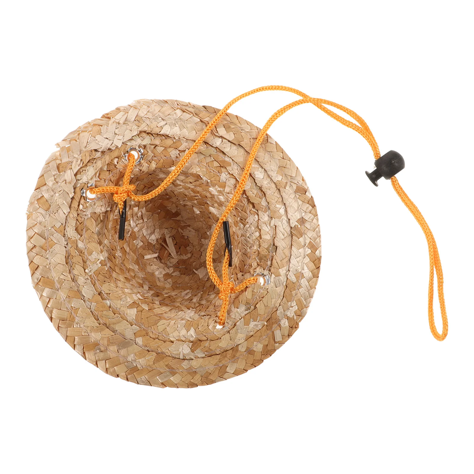 

Small Dog Hat Hats Ear Hole Pet Costume Accessory Straw for Dogs Adjustable Beach