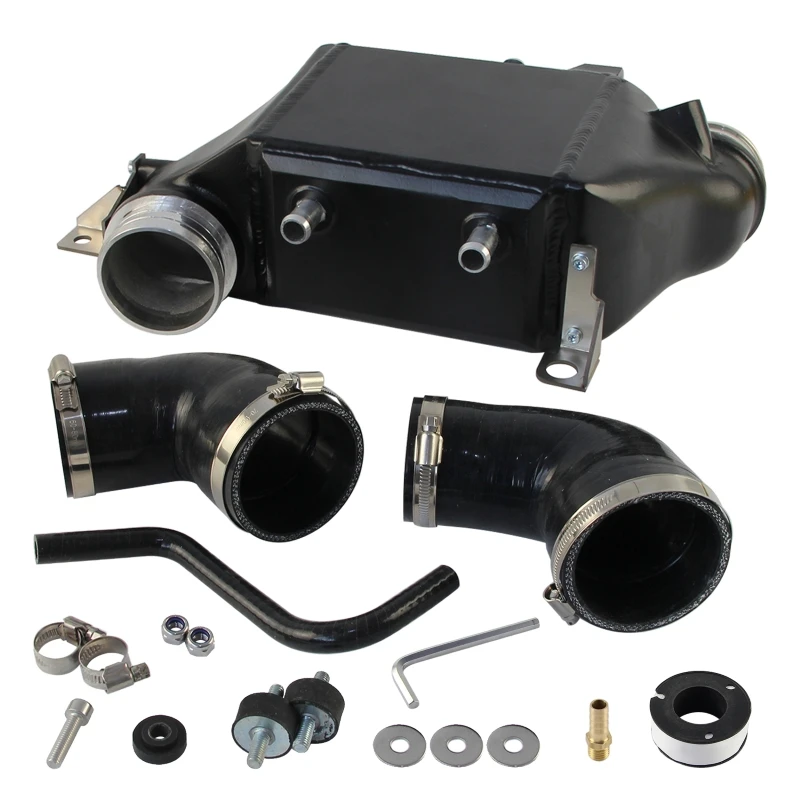 Bar & Plate Ladeluftkühler Upgrade-Kit mit Silikonschlauchanschlüssen aus Aluminium, Hochleistung für VW T6.1 2.0 TDI 110KW 2019+