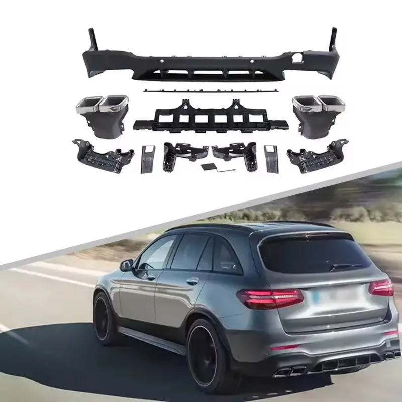 Suitable for 16-19 Mercedes Benz GLC X253 modified GLC63AMG rear lip diffuser spoiler body kit