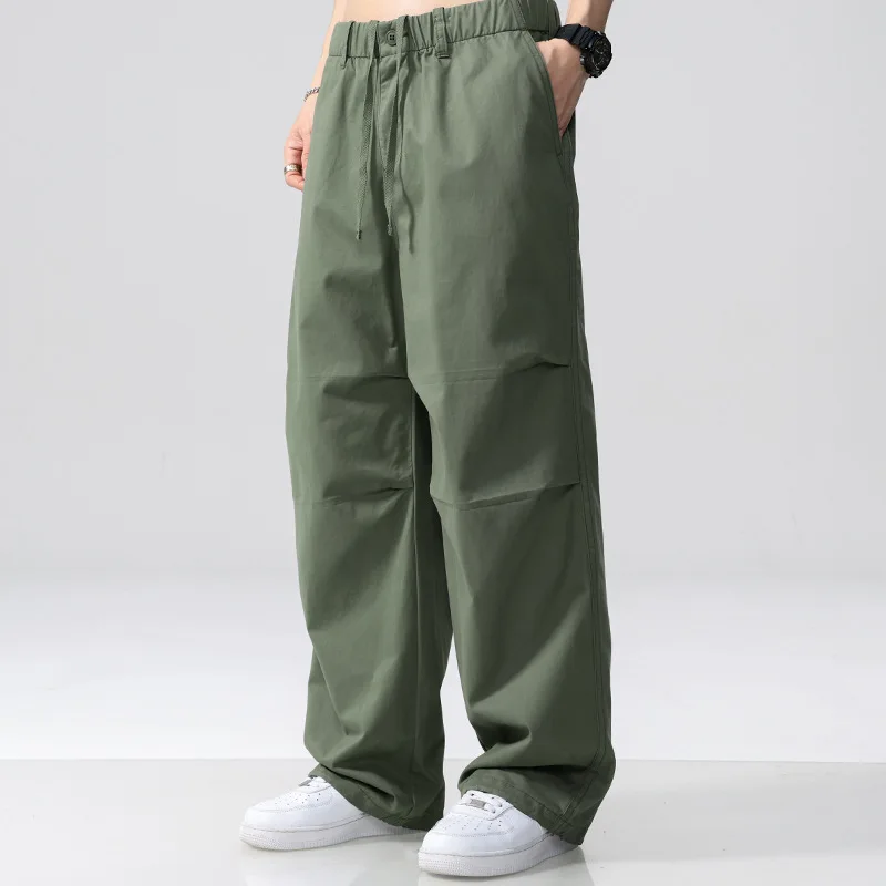 

Осень 202, мужские брюки десантника в американском стиле ретро, повседневные молодежные тонкие спортивные брюки прямого кроя с висячими прямыми штанинами