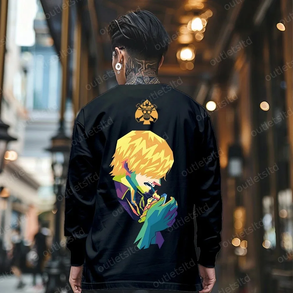 Sudadera Sanji de una pieza, manga larga, top gráfico, Anime Merch, camiseta Manga, pieza de coleccionista, tendencia urbana, estética, estilo Otaku
